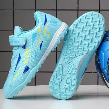 Новые футбольные бутсы Velcro для мальчиков и девочек, сломанные ногти, тренировочные кроссовки для соревнований учеников начальной школы с искусственным газоном 29