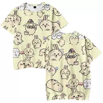 Новые футболки Chiikawa Cartoon для женщин и мужчин, летняя одежда, фитнес-футболка с круглым вырезом для мужчин, большие размеры, новые мужские футболки, топы XS