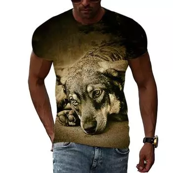 Новые футболки с рисунком животных и собак, летние модные повседневные футболки с короткими рукавами и принтом Харадзюку, трендовые мужские футболки с короткими рукавами, топ S