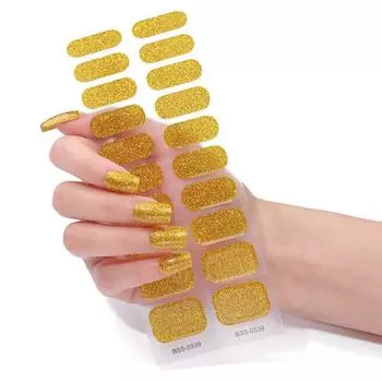 Новые гелевые наклейки для маникюра, однотонные, с зеленым луком, порошком, УФ-светом, полуотвержденные наклейки для ногтей BSS-0339