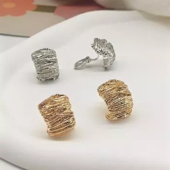 Новые геометрические серьги с полукруглыми металлическими клипсами без пирсинга