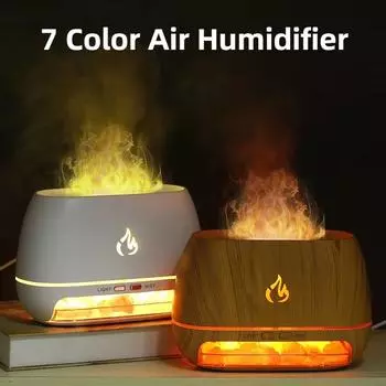 Новые гималайские кристаллы соляного камня арома увлажнители воздуха 3D Flame Fire красочный ночник ароматерапия эфирное масло диффузор белый
