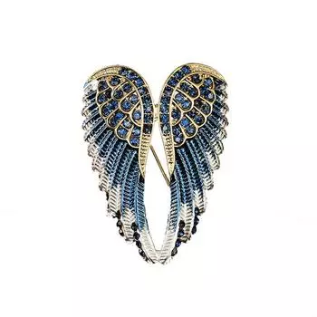 Новые голубые крылья ангела ювелирные броши для женщин корсаж костюм булавка модные аксессуары