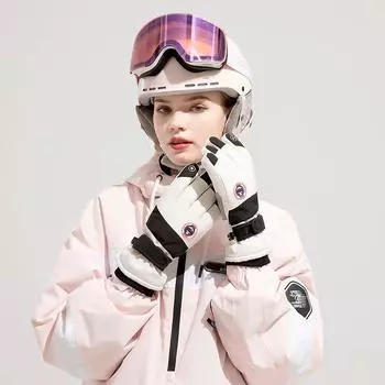 Новые горнолыжные перчатки для мужчин на осень и зиму, нескользящие и водонепроницаемые утепленные перчатки для альпинизма и верховой езды с сенсорным экраном для женщин Average size