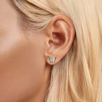 Новые градиентные эмалевые серьги-бабочки простые серьги-бабочки Joker Crystal Joker женские украшения для вечеринок как