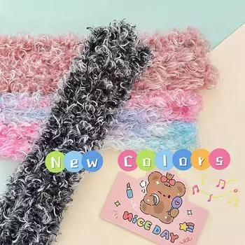 Новые градиентные цветные кудрявый твистер DIY шерстяная кукла имитация щенка Тедди волосы корни волос полоски аксессуары