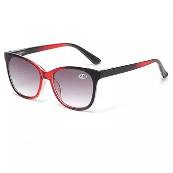 Новые градиентные цветные очки для чтения для женщин, солнцезащитные очки «кошачий глаз» с большой оправой, очки с высокой четкостью, защищающие от синего света и пресбиопии +250