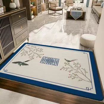Новые грязеотталкивающие коврики для входной двери в китайском стиле для дома, для дверей с цветами и птицами, износостойкие, удаляющие песок, поглощающие пыль, противоскользящие коврики 50*80cm