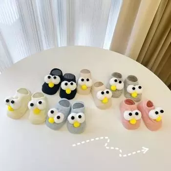 Новые хлопковые детские носки-лодочки с героями мультфильмов, мягкие и удобные носки-тапочки, нескользящие носки для малышей с 3D-рисунком, От 0 до 3 лет S розовый