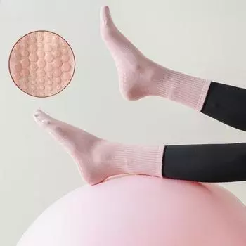 Новые хлопковые дышащие носки для йоги и пилатеса, силиконовые нескользящие носки для фитнеса, носки для танцев в помещении, гимнастики, тренировок на полу