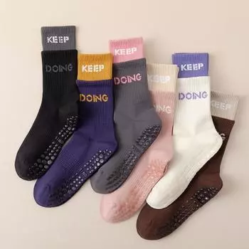 Новые хлопковые дышащие носки для йоги, противоскользящие носки для пилатеса, спортивные носки до икры, носки-тапочки, женские носки для танцев, фитнеса и тренировок