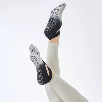 Новые хлопковые носки для йоги с плавным изменением цвета, профессиональные нескользящие женские носки с пятью пальцами, пилатес, фитнес average size