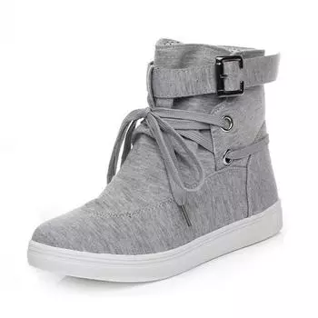 Новые хлопковые парусиновые туфли, женская модная повседневная обувь с высоким берцем, дышащие короткие ботинки на шнуровке, женские кроссовки на плоской подошве, Sapatos De Mujer 36