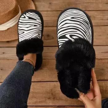 Новые хлопковые тапочки для женщин, осень и зима, домашняя толстая подошва, противоскользящая, для пар, плюшевые теплые тапочки, женские тапочки, женские тапочки 36 чёрный