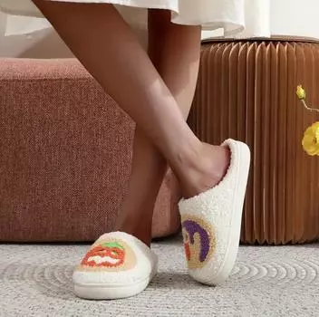 Новые хлопковые тапочки милые забавные домашние на Хэллоуин удобные нескользящие теплые скелет кричащий мультяшный пух