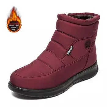 Новые хлопковые туфли повседневные низкие зимние ботинки на плоском каблуке короткие зимние женские ботинки большого размера теплая обувь P536 36 красный