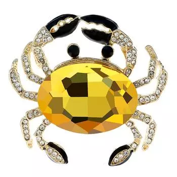Новые хрустальные броши в виде краба для женщин, доступны 4 цвета