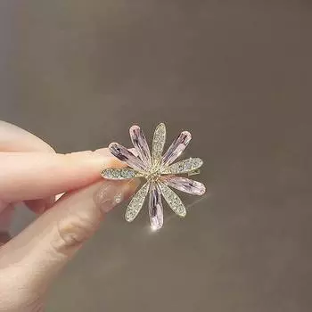 Новые хрустальные ромашки броши булавки для женщин элегантный темперамент модная брошь одежда шелковый шарф пряжка аксессуары