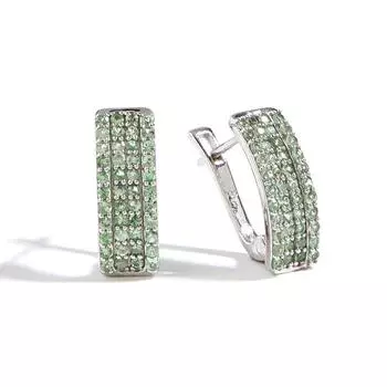 Новые и модные серебряные серьги для женщин и женщин, натуральный драгоценный цаворит, драгоценный камень, роскошные ювелирные изделия, свадебные букеты, подарок