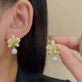Новые индивидуальные ретро-бабочки с жемчугом и темпераментом, изысканные серьги женские