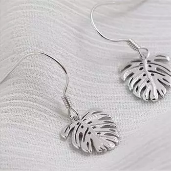 Новые индивидуальные серьги из стерлингового серебра 925 пробы с банановым листом, крючки для ушей, темпераментные серьги с листьями, не вызывающие аллергию E224