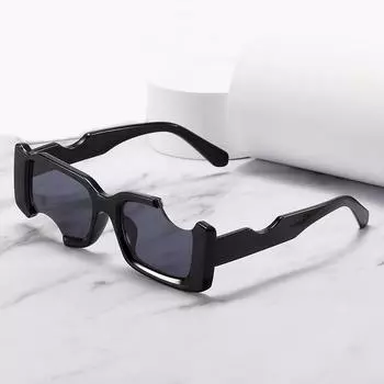 Новые индивидуальные солнцезащитные очки в маленькой оправе, модные трансграничные мужские и женские очки в стиле ретро для женщин чёрный