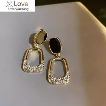 Новые инкрустированные циркониевые геометрические золотые серьги-подвески, индивидуальные модные серьги с уникальным дизайном, свадебные украшения, подарки на годовщину