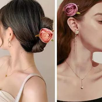 Новые искусственные цветы бутоны роз отпуск голова цветы заколки для волос боковые зажимы
