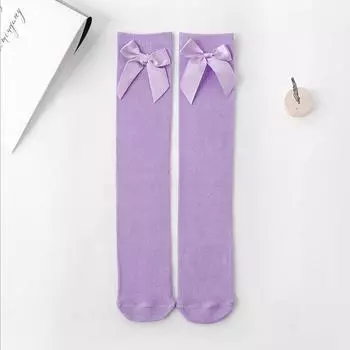 Новые испанские детские гольфы до колена, осенне-зимние детские хлопковые носки для девочек, гольфы до колена с большими бантами, детские носки для пола