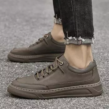 Новые итальянские повседневные туфли для мужчин из натуральной кожи, деловые туфли, дизайнерские люксовые брендовые прогулочные кроссовки, спортивная обувь на шнуровке 2024 38 песчаный