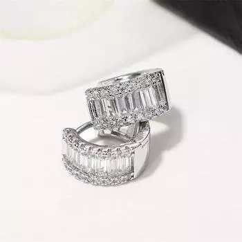 Новые изящные серьги-кольца с кубическим цирконием для женщин, серебряные/золотые модные универсальные женские серьги, ювелирные изделия для пирсинга