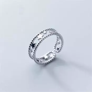 Новые изысканные двухслойные полые звездные ювелирные изделия из стерлингового серебра 925 пробы, темпераментные милые индивидуальные кольца Tyb12