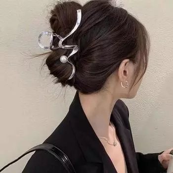 Новые изысканные простые металлические банты для волос с когтями, модная жемчужная застежка для волос, заколка для волос, заколки, женские аксессуары для волос, головной убор, подарок