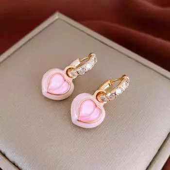 Новые изысканные роскошные персиковые микроинкрустированные цирконом с универсальной женской пряжкой для ушей
