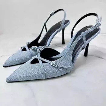 Новые изысканные женские босоножки на высоком каблуке, простые модные универсальные босоножки на тонком каблуке с заостренным носком, классные тапочки ZA 35 вино красного