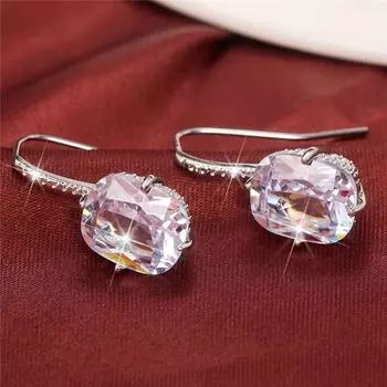 Новые изысканные женские висячие серьги высокого качества серебряного цвета, роскошные белые циркониевые модные универсальные женские украшения
