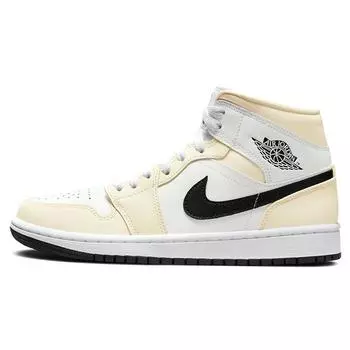 Новые Jordan Air Jordan 1 Mid Coconut Milk Ретро Женские Баскетбольные Кроссовки BQ6472-121 36
