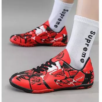 Новые камуфляжные футбольные бутсы с кожаной поверхностью, кроссовки для взрослых, кроссовки, футбольные бутсы 31 синий