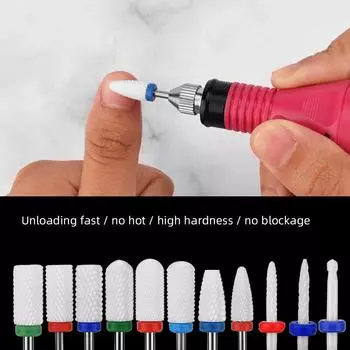 Новые керамические сверла для ногтей, электрические пилки для ногтей, фреза для маникюра, педикюра, аксессуары для ногтей, инструмент для удаления ногтей Po