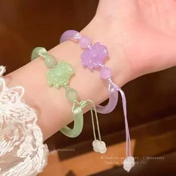 Новые китайские браслеты с длинными кисточками в стиле Среднего Древнего Китая с улучшенным ощущением лотоса 1 pcs белый