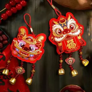 Новые китайские новогодние украшения, подвесные украшения для весеннего фестиваля, новогодняя гостиная, декоративная композиция, дверная ручка с надписью «Счастливое слово», подвесные украшения в виде колокольчиков