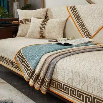 Новые китайские роскошные диванные подушки, сплошной цвет, угловой Нескользящий диван, спинка, подлокотник, полотенце, скандинавский чехол на сиденье, чехол на кресло с откидной спинкой 45cm pillowcase 1pcs темно-зеленого