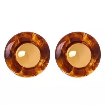 Новые китайские серьги Майяра с индивидуальным темпераментом Niche Temperament Copper Material Resin Earrings Tide