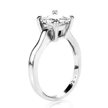 Новые классические кольца принцессы на палец с квадратной огранкой для женщин, свадебные украшения, великолепные кольца с кубическим цирконием ААА 8