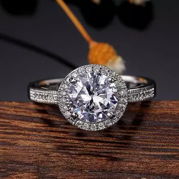 Новые классические обручальные кольца, ювелирные изделия, женские кольца на пальцах AAA, круглый цирконий, элегантное свадебное кольцо для церемонии бракосочетания, Прямая поставка 8