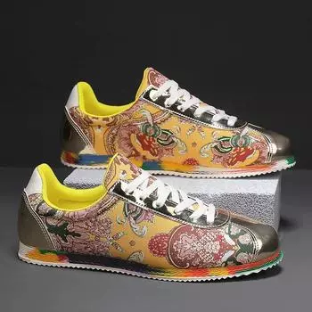 Новые классические повседневные парусиновые туфли с цветными блоками для мужчин и женщин, молодежные, со шнуровкой, на резиновой подошве, прочные мужские спортивные туфли, размер 39-44 39 жёлтый