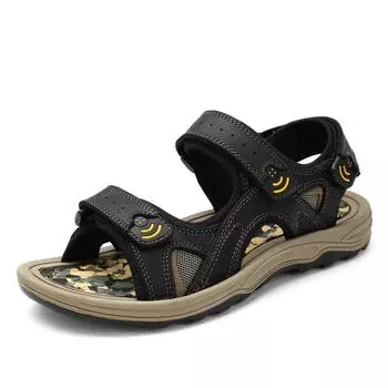Новые классические стильные мужские сандалии, уличная прогулочная летняя обувь, нескользящая пляжная обувь, мужская удобная мягкая обувь 39