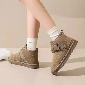 Новые классические утолщенные женские зимние ботинки из пуха, удобные теплые ботильоны, зимняя обувь, массивные ботинки Mujer 35 чёрный