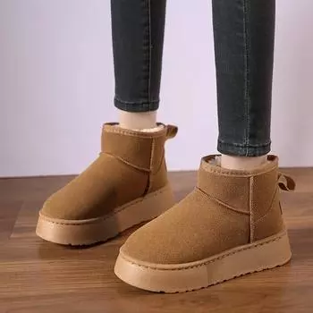 Новые классические женские зимние ботинки на утепленном пуху, удобные теплые ботильоны, женская зимняя женская обувь, массивные Botas Mujer 36 коричневый