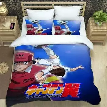 Новые комплекты постельного белья Anime C-CAPTAIN TSUBASA, пододеяльник с наволочкой, двуспальная кровать, двуспальная кровать, постельное белье, домашний текстиль EU Twin 135x200cm